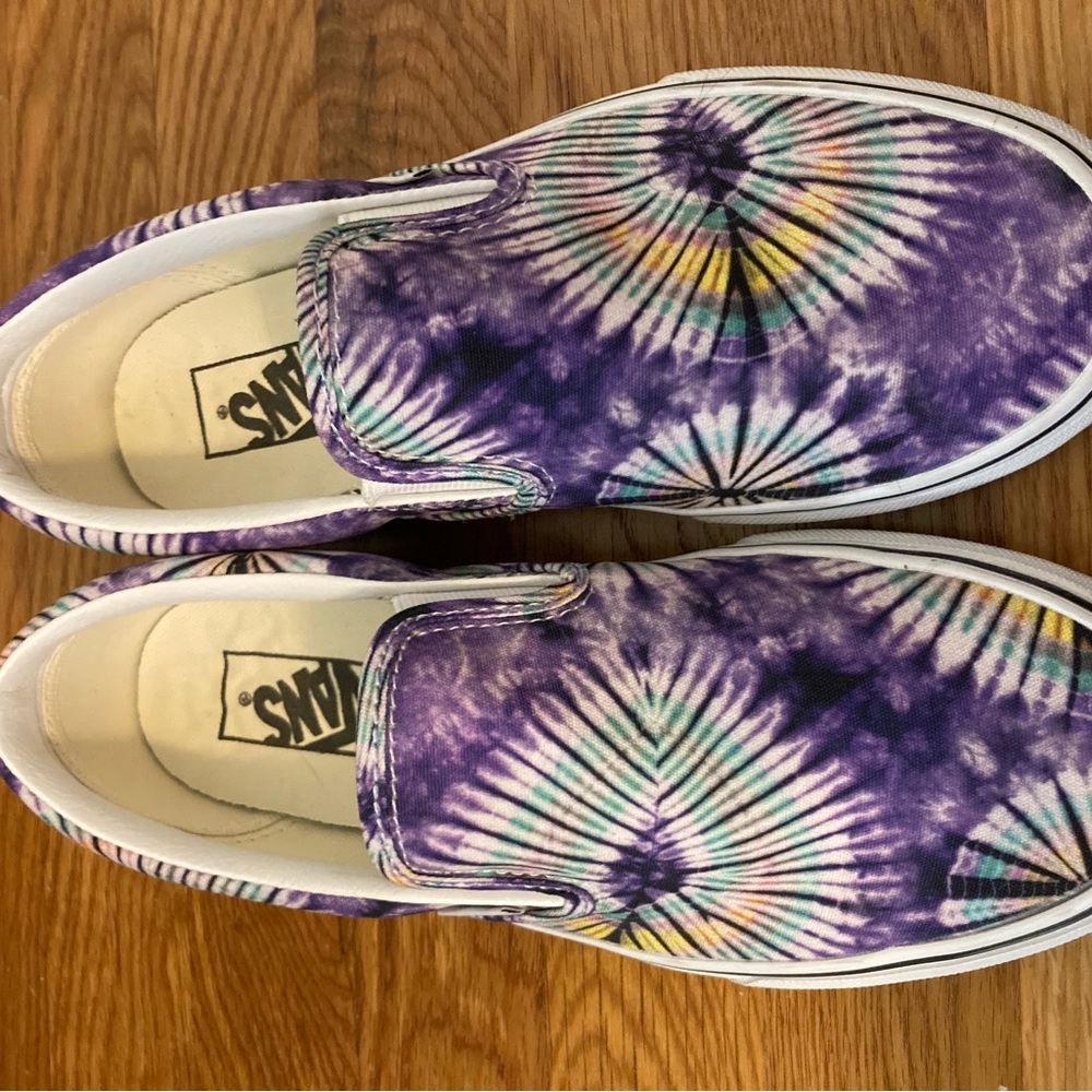 Vans Purple Tie-Dye Slip-On Shoes